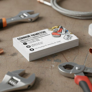 Cool Plumbing Tools Illustration Business Card