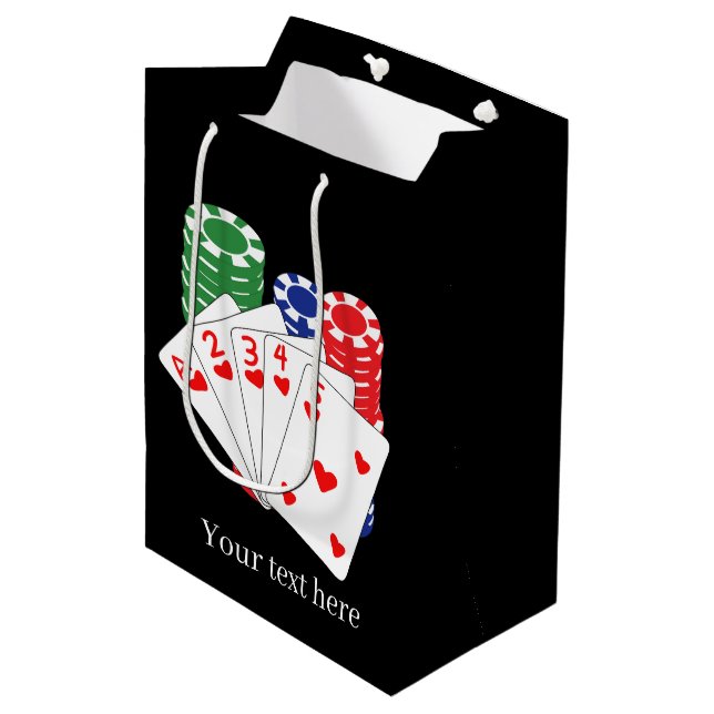 cool poker card party Casino Medium Gift Bag (Front Angled)