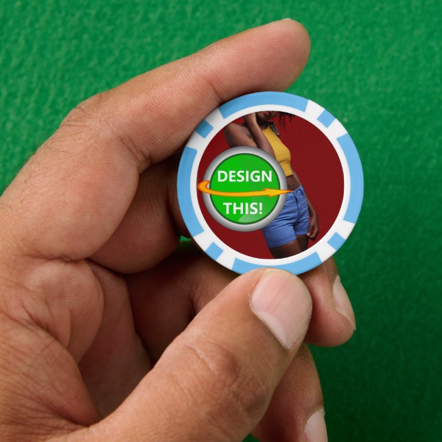 COOL! Poker Chips - Light Blue- Custom (Hand)