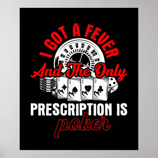 Cool poker fever gambling casino poster (Front)