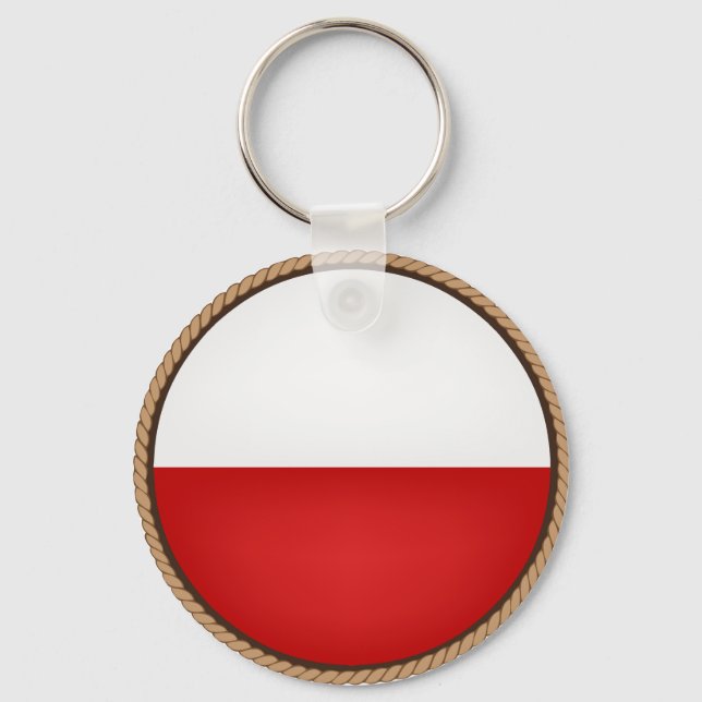 Cool Poland Flag Seal Key Ring (Front)