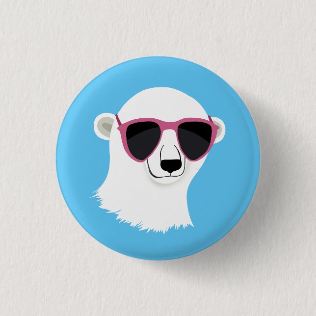 Cool Polar Bear 3 Cm Round Badge (Front)