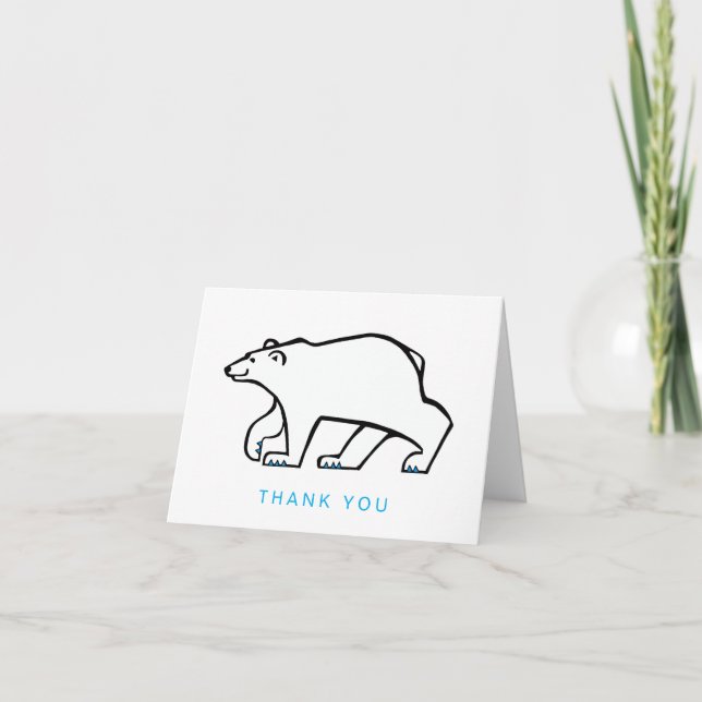 Cool POLAR BEAR- Animal lover- Arctic Wildlife - Thank You Card (Front)
