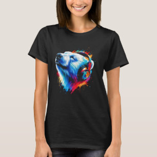 Cool Polar Bear Headphone Music Art Christmas Birt T-Shirt