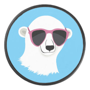 Cool Polar Bear Hockey Puck