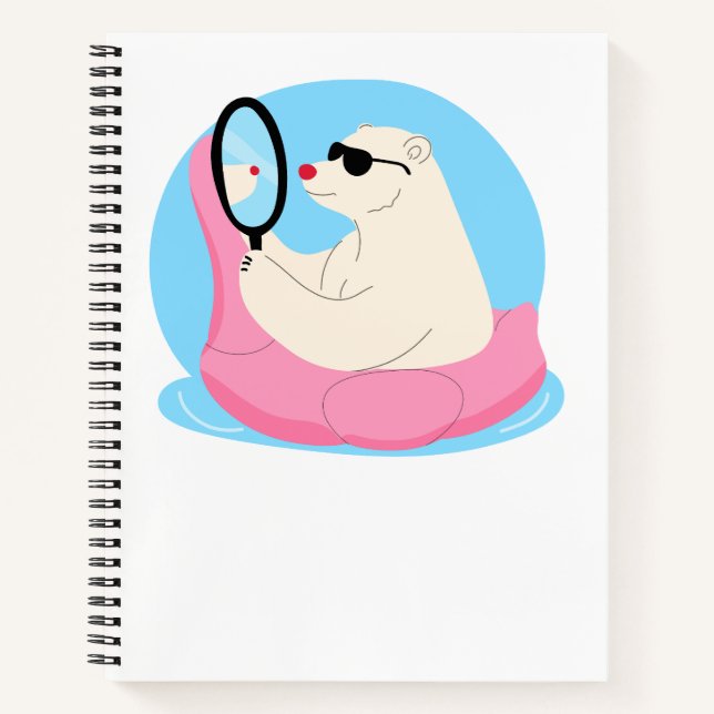 Cool Polar Bear Summer Notebook (Front)