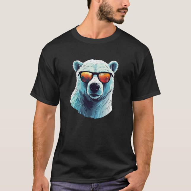 Cool Polar Bear with Sunglasses T-Shirt (Front)