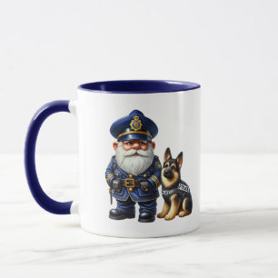 Cool police gnome add monogram mug