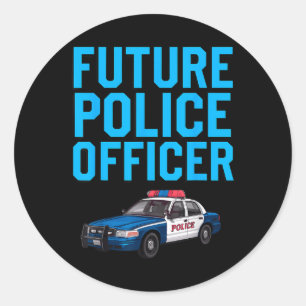Cool Police Officer Design For Boys Kids Toddler C Classic Round Sticker