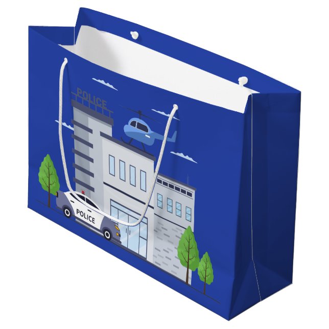 cool Police station party Large Gift Bag (Front Angled)