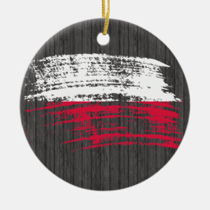 Cool Polish flag design Ceramic Tree Decoration
