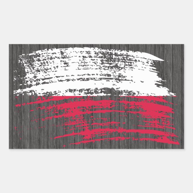 Cool Polish flag design Rectangular Sticker (Front)