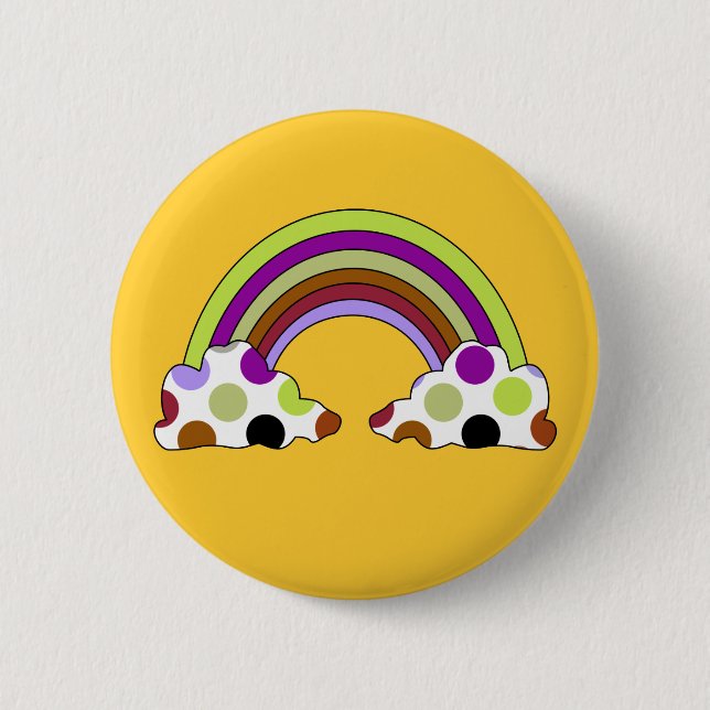 Cool Polka Dot Rainbow Button (Front)
