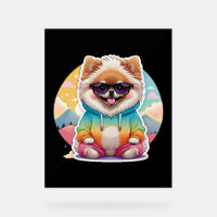 Cool Pomeranian in Rainbow Hoodie