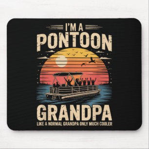 Cool Pontoon Boat Art For Grandpa Men Boating Pont Mouse Mat