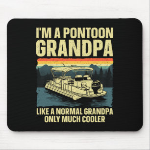Cool Pontoon Boat Art For Grandpa Men Boating Pont Mouse Mat