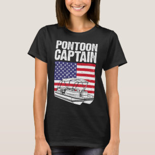 Cool Pontoon Boat Captain Art For Men Women Pontoo T-Shirt