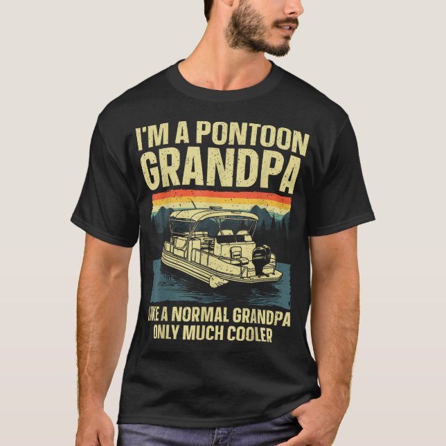 Cool Pontoon Boat For Grandpa Men Pontoon Boat  T-Shirt (Front)