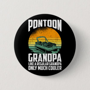 Cool Pontoon Grandpa - Funny Pontoon Captain 6 Cm Round Badge
