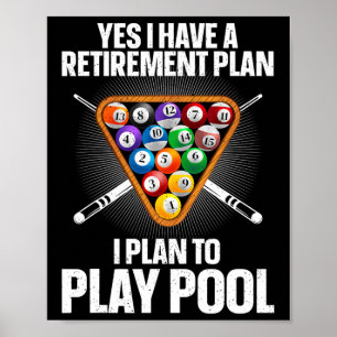 Cool Pool Design For Men Women Billiards Lover Poo Poster