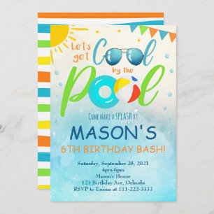 Cool Pool Party Birthday Invite