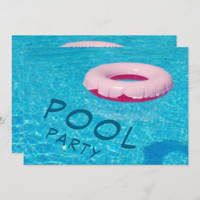 Cool Pool Party Invitation (Front/Back)