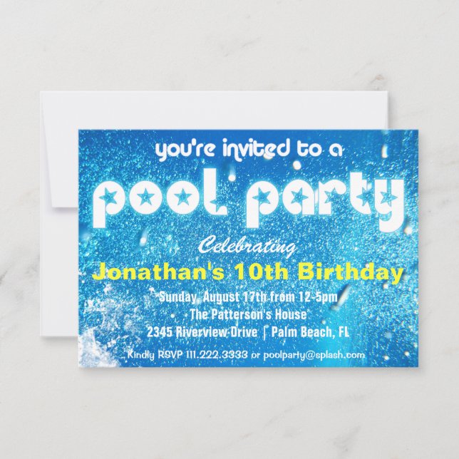 Cool Pool Party Invitation (Front)