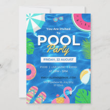 Cool Pool Party | Swimming Birthday Invitation