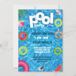 Cool Pool Party | Swimming Birthday Invitation