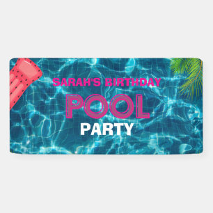 Cool Pool Party   Swimming Birthday Invitation Banner