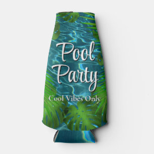 Cool Pool Party vibes palm leaves  Bottle Cooler
