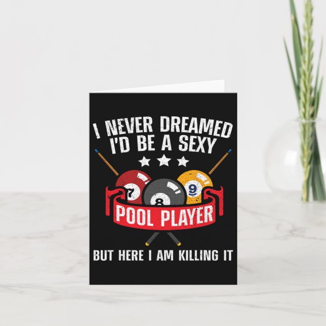 Cool Pool Player Design For Men Women Pool Billiar Card (Front)