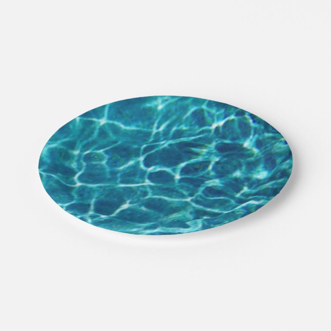Cool Pool Water Paper Plate (Angled)
