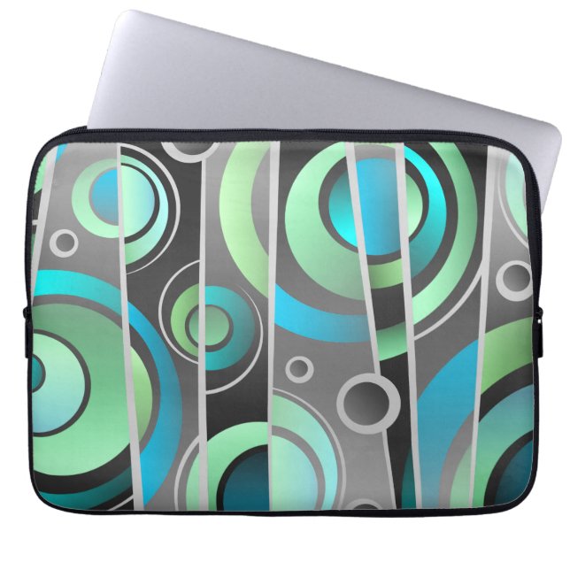 Cool Pop Art Abstract Geometric Pattern Laptop Sleeve (Front)