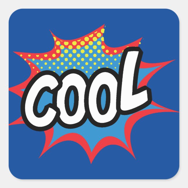 Cool Pop Art Square Sticker (Front)
