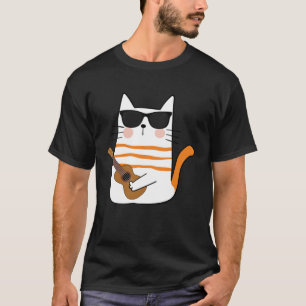 Cool Pop Cat Rock Guitar Kitty Kitten T-Shirt