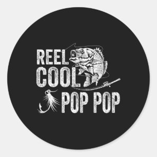 Cool Pop Pop Fishing Fathers Day Gifts  Classic Round Sticker