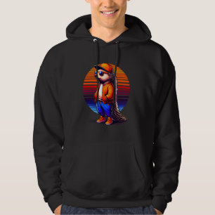 Cool Porcupine Modern Urban Style Sunset Retro Art Hoodie