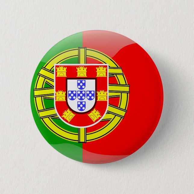 Cool Portugal Flag colourful Country Nationality 6 Cm Round Badge (Front)