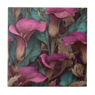 Cool Portuguese Calle Lilies Tiles For Bathroom