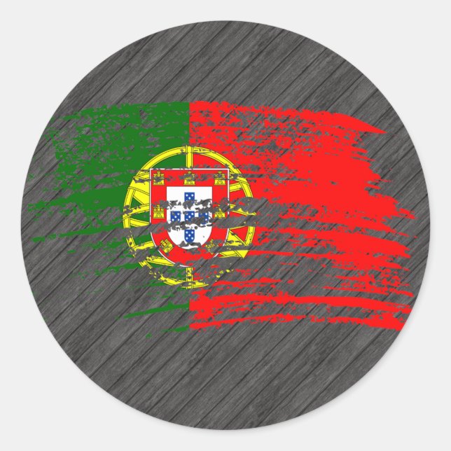 Cool Portuguese flag design Classic Round Sticker (Front)