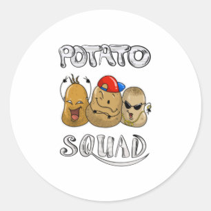 Cool Potato Squad Funny Potatoes Group Lover E Classic Round Sticker