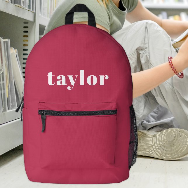 Cool Preppy Pink Modern Minimalist Trendy Custom Printed Backpack (Creator Uploaded)