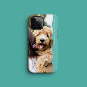 Cool preppy teal wavy edge one photo iPhone 15 case