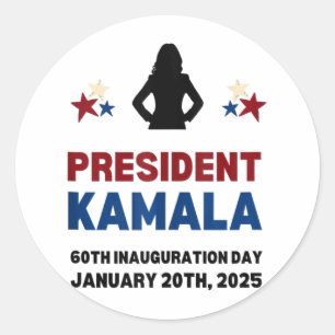 Cool President Kamala Harris 2024 Inauguration Day Classic Round Sticker