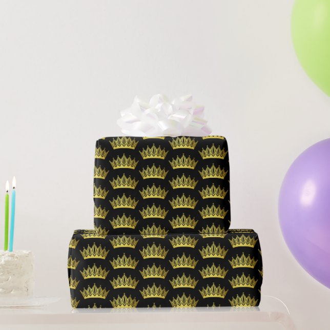 cool princess crown tiled party wrapping paper (Party Gifts)