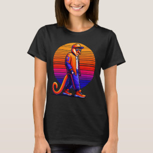 Cool Proboscis Monkey Modern Urban Style Sunset Re T-Shirt