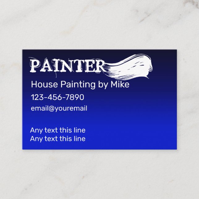 Cool Professional Painter Business Card (Front)