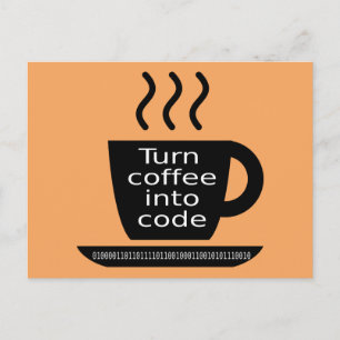 Cool Programmer Geek Coffee Addiction Postcard