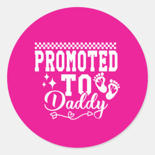 Cool promoted Daddy boys word art Classic Round Sticker